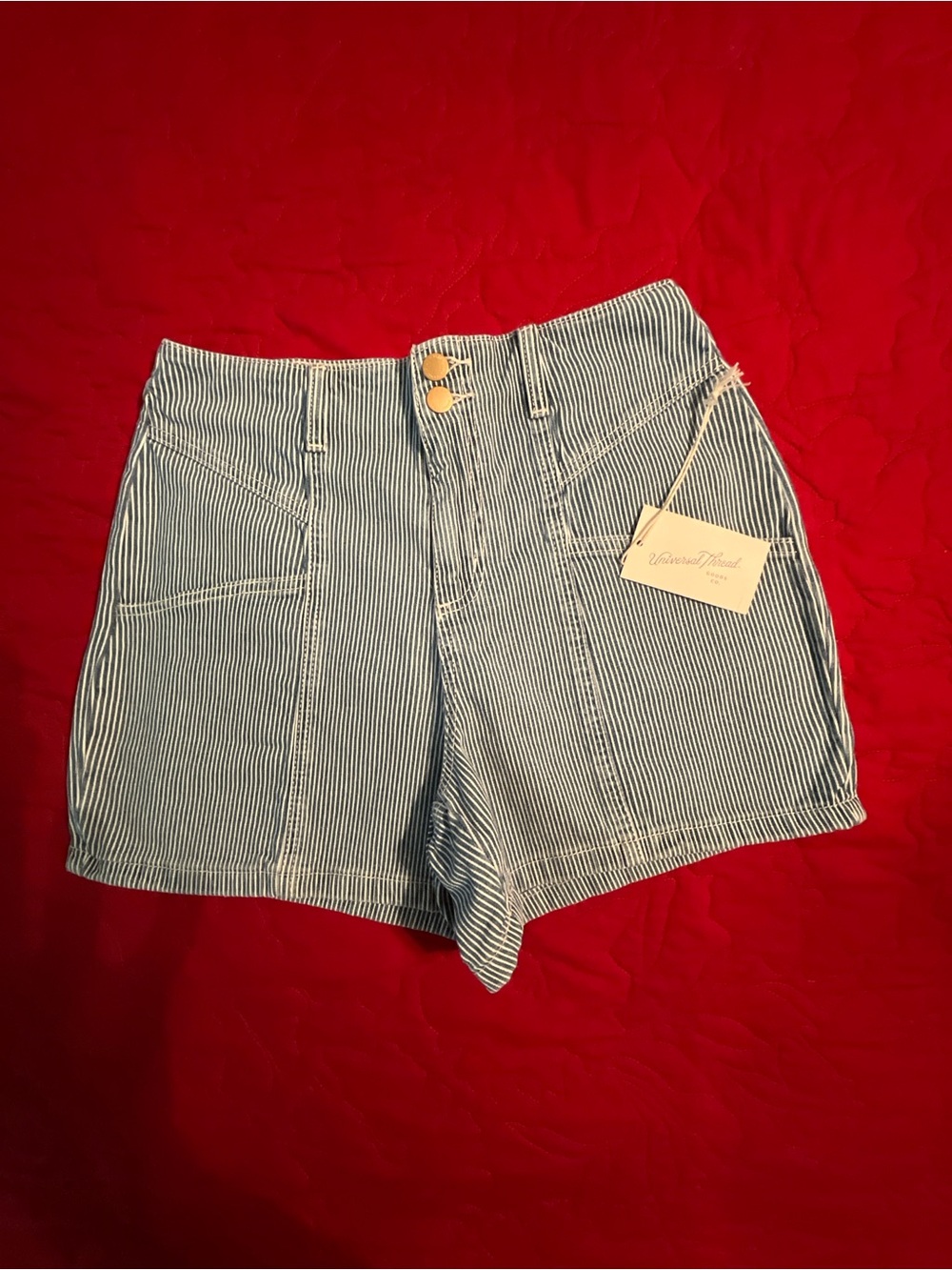 NWT UNIVERSAL THREAD SHORTS Sz4 Women's Shorts in Blue and White